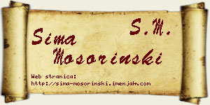 Sima Mošorinski vizit kartica